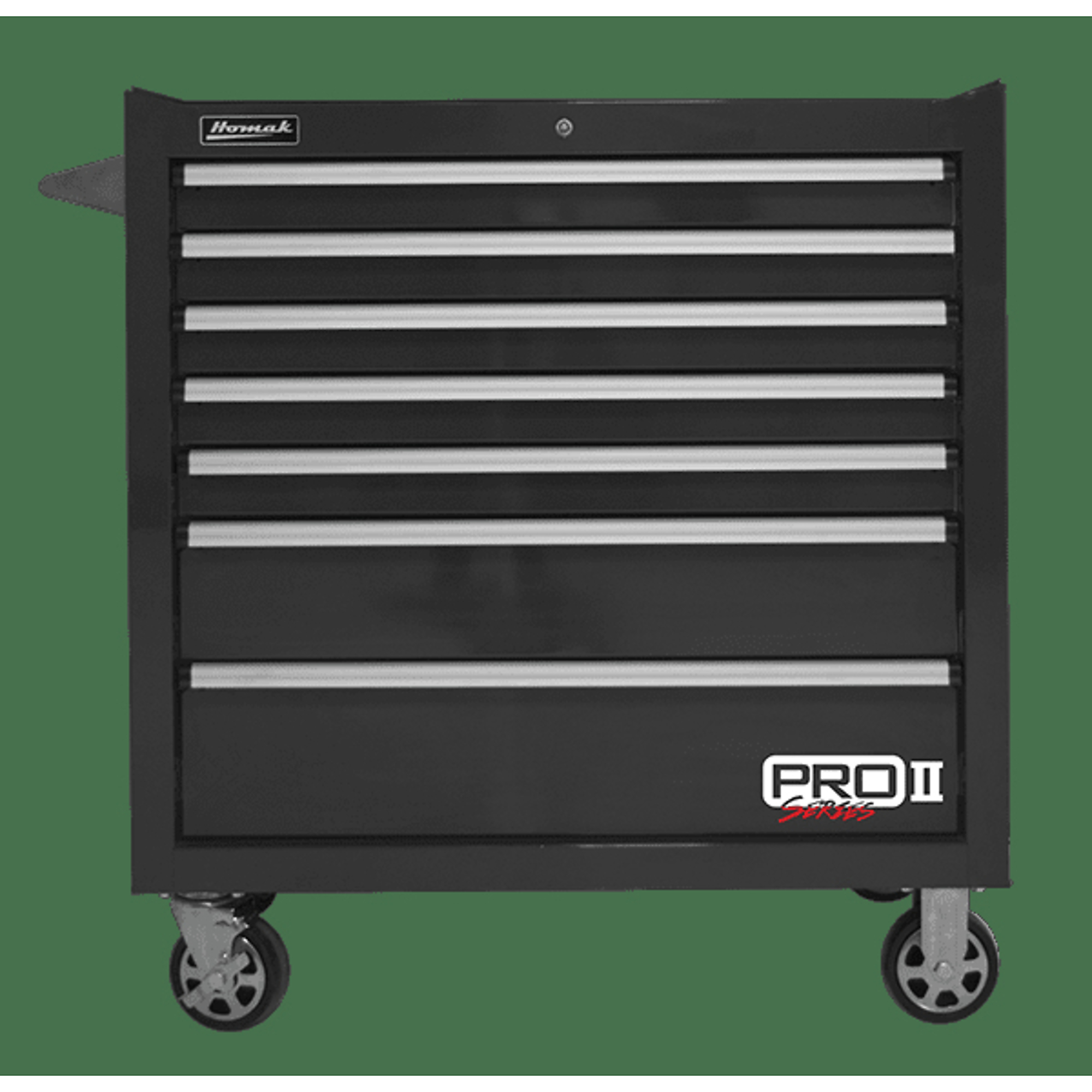 Homak, RS Pro, 36" 11 Drawer Roller Cabinet, Black, Heavy-duty 19-gauge steel, Model #BK04036010